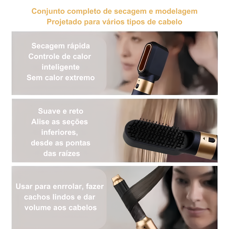 Penteado Prático e Perfeito com nosso Kit de 6 Peças